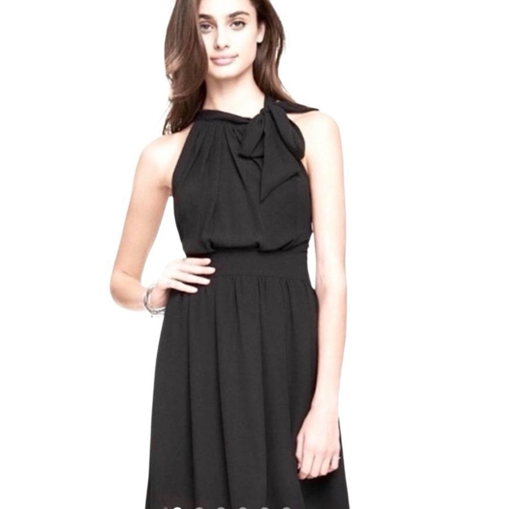 Express Black halter Tie neck chiffon Dress Size 4